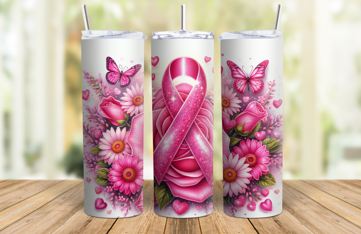 20 0z Skinny Tumbler - Breast Cancer