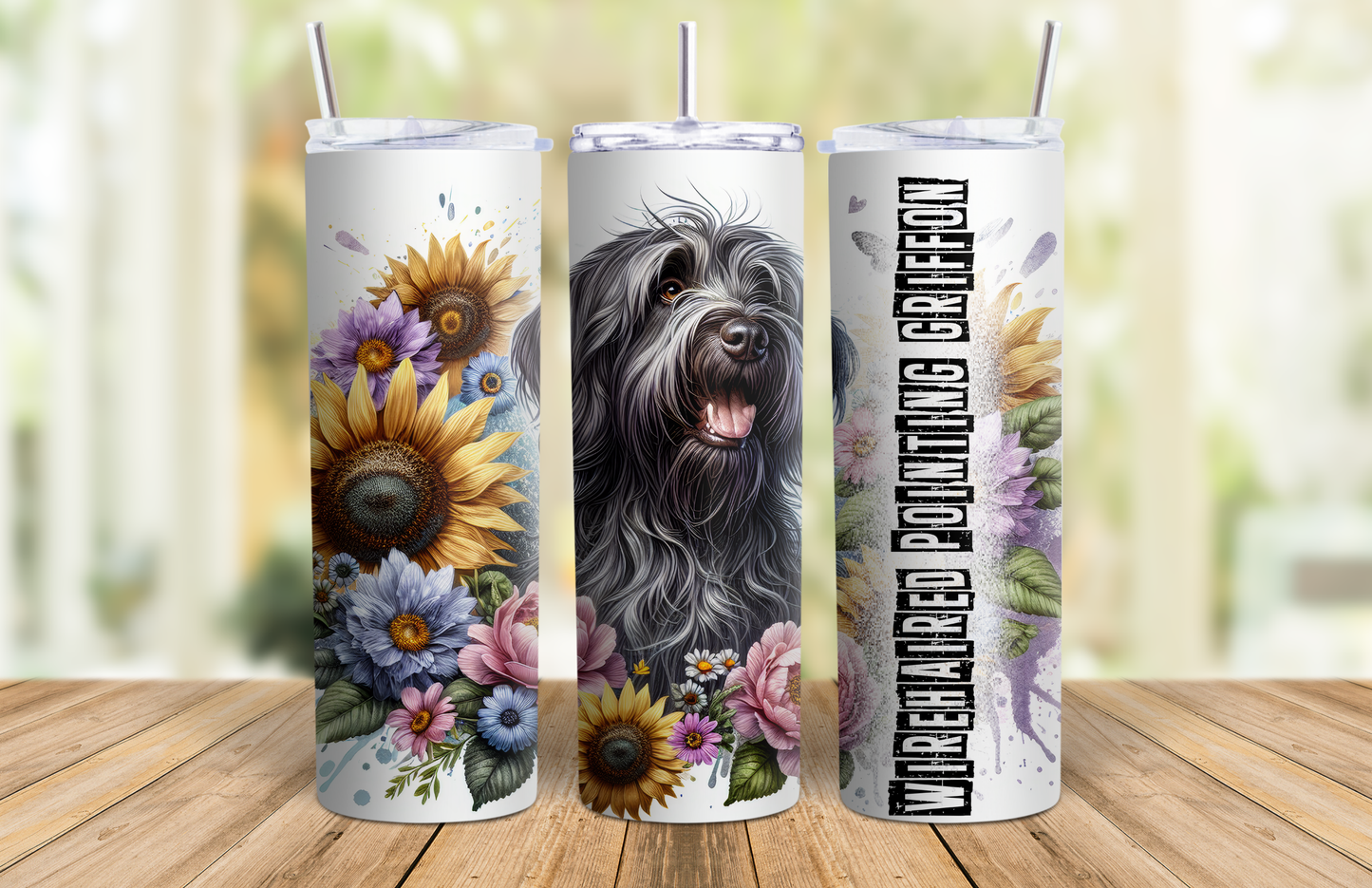 20 oz Skinny Tumblers - Wirehaired Pointing Griffon