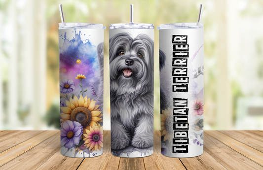 20 oz Skinny Tumbler - Tibetan Terrier