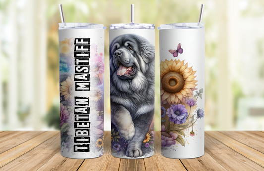 20 oz Skinny Tumbler - Tibetan Mastiff