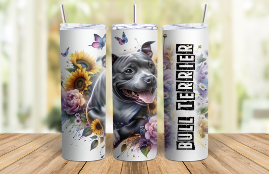 20 oz Skinny Tumbler - Bull Terrier