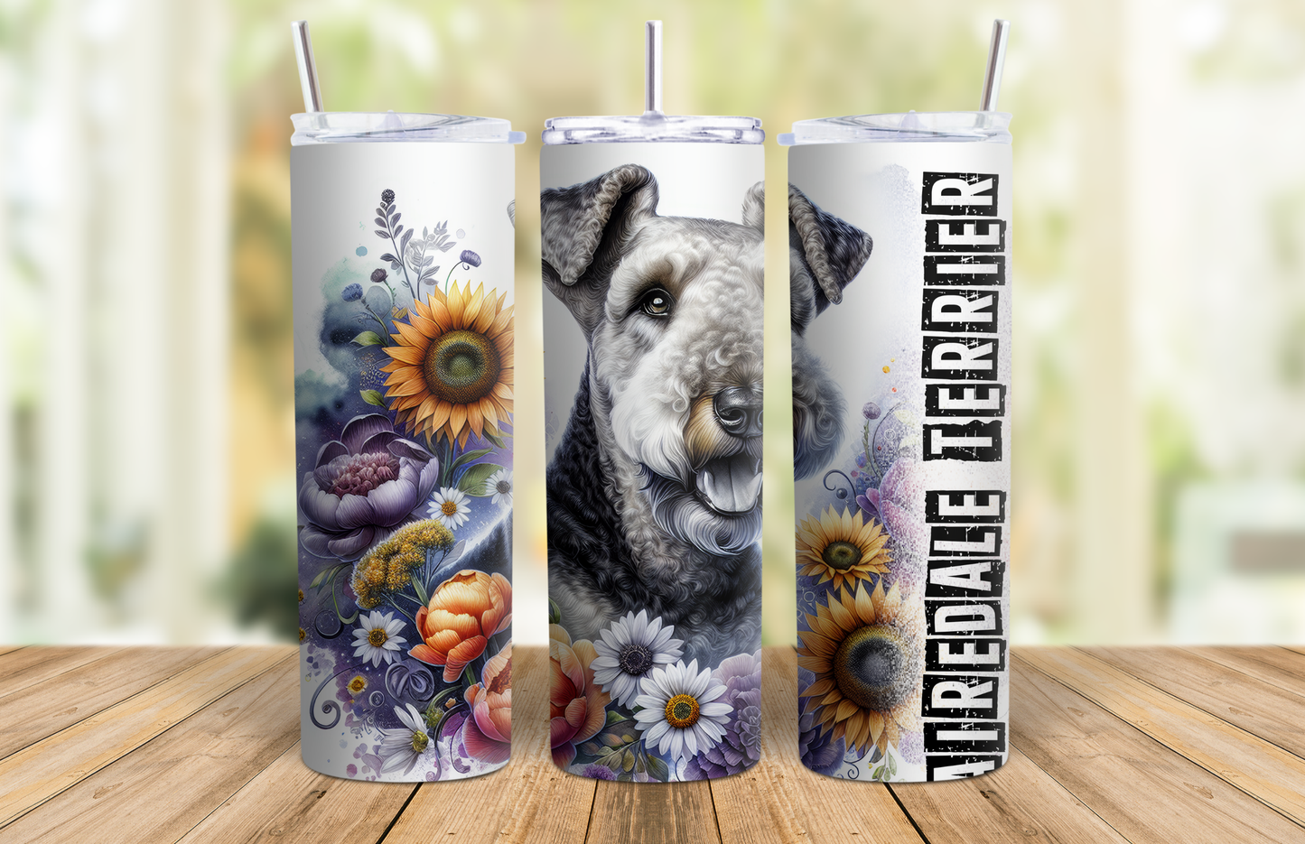 20 oz Skinny Tumblers - Airedale Terrier