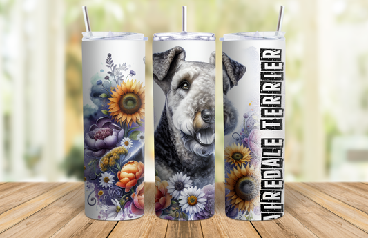 20 oz Skinny Tumblers - Airedale Terrier