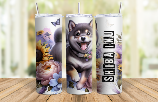 20 oz Skinny Tumbler - Shiba Inu