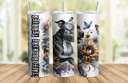 20 oz Skinny Tumbler - Staffordshire Terrier