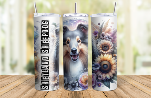 20 oz Skinny Tumbler - Shetland Sheepdog