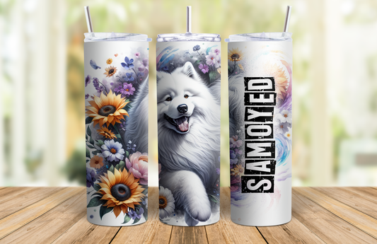 20 oz Skinny Tumbler - Samoyed