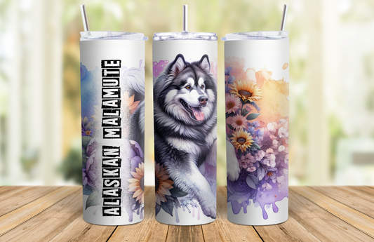 20 oz Skinny Tumbler - Alaskan Malamute