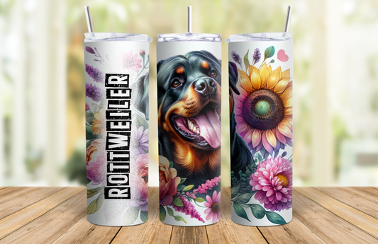 20 oz Skinny Tumbler - Rotweiler