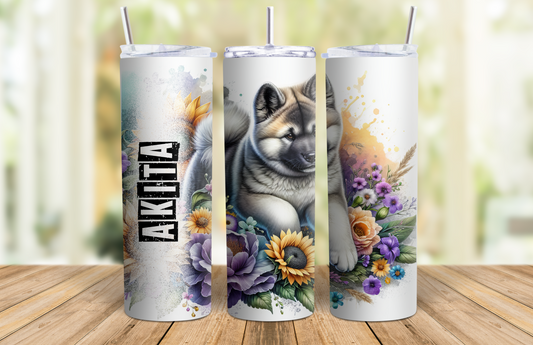 20 oz Skinny Tumbler - Akita