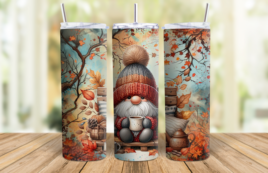 20 oz Skinny Tumbler - Autumn Gnome