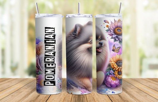 20 oz Skinny Tumbler - Pomeranian