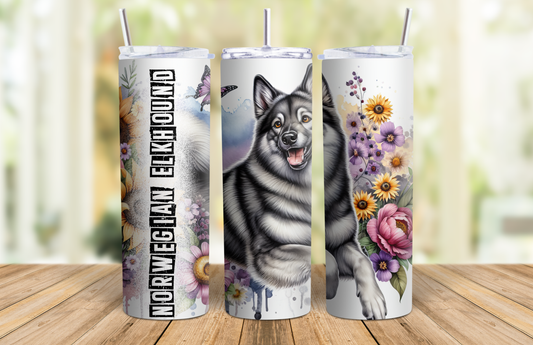 20 oz Skinny Tumbler - Norwegian Elkhound