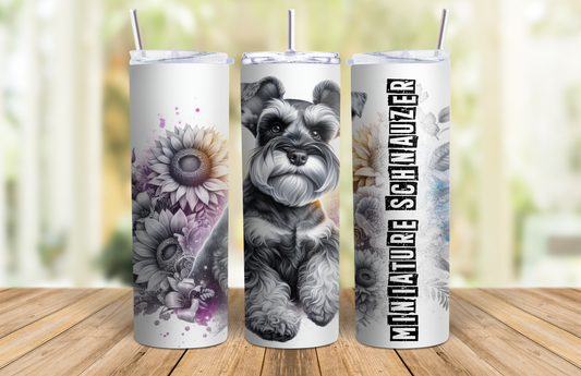 20 oz Skinny Tumbler - Minature Schnauzer