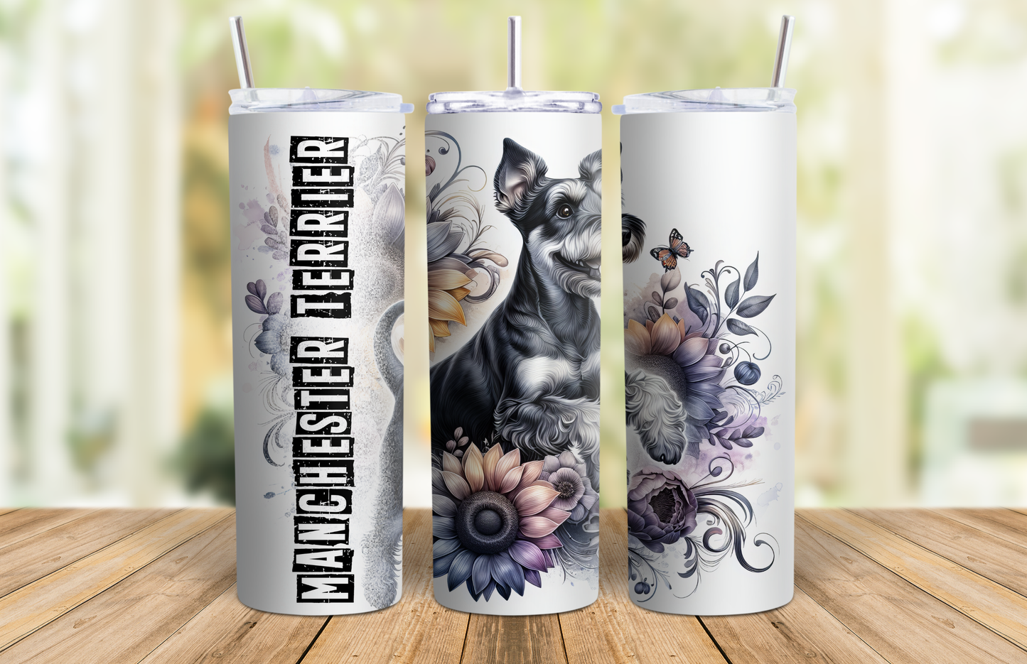 20 oz Skinny Tumblers - Manchester Terrier