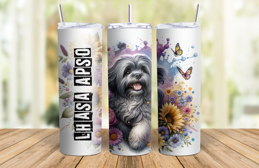 20 oz Skinny Tumbler - Lhasa Apso