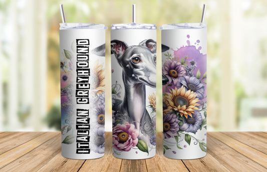 20 oz Skinny Tumbler - Italian Greyhound