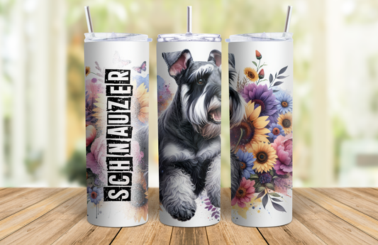 20 oz Skinny Tumbler - Schnauzer