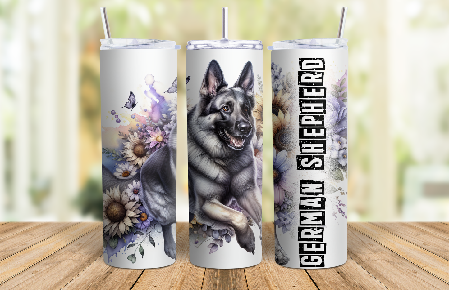 20 oz Skinny Tumbler - German Shepherd