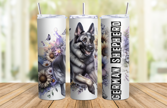 20 oz Skinny Tumbler - German Shepherd