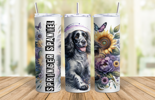 20 oz Skinny Tumbler - Springer Spaniel