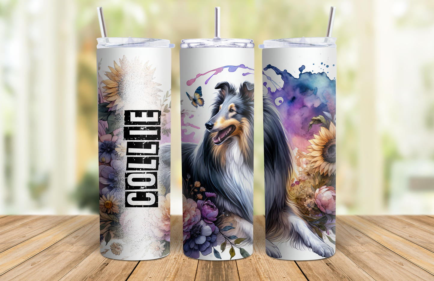 20 oz Skinny Tumbler - Collie