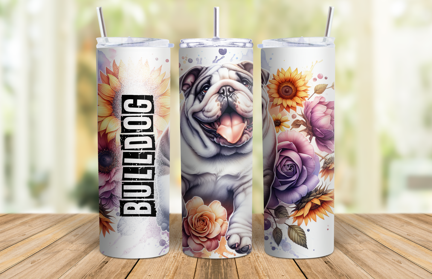 20 oz Skinny Tumbler - Bulldog