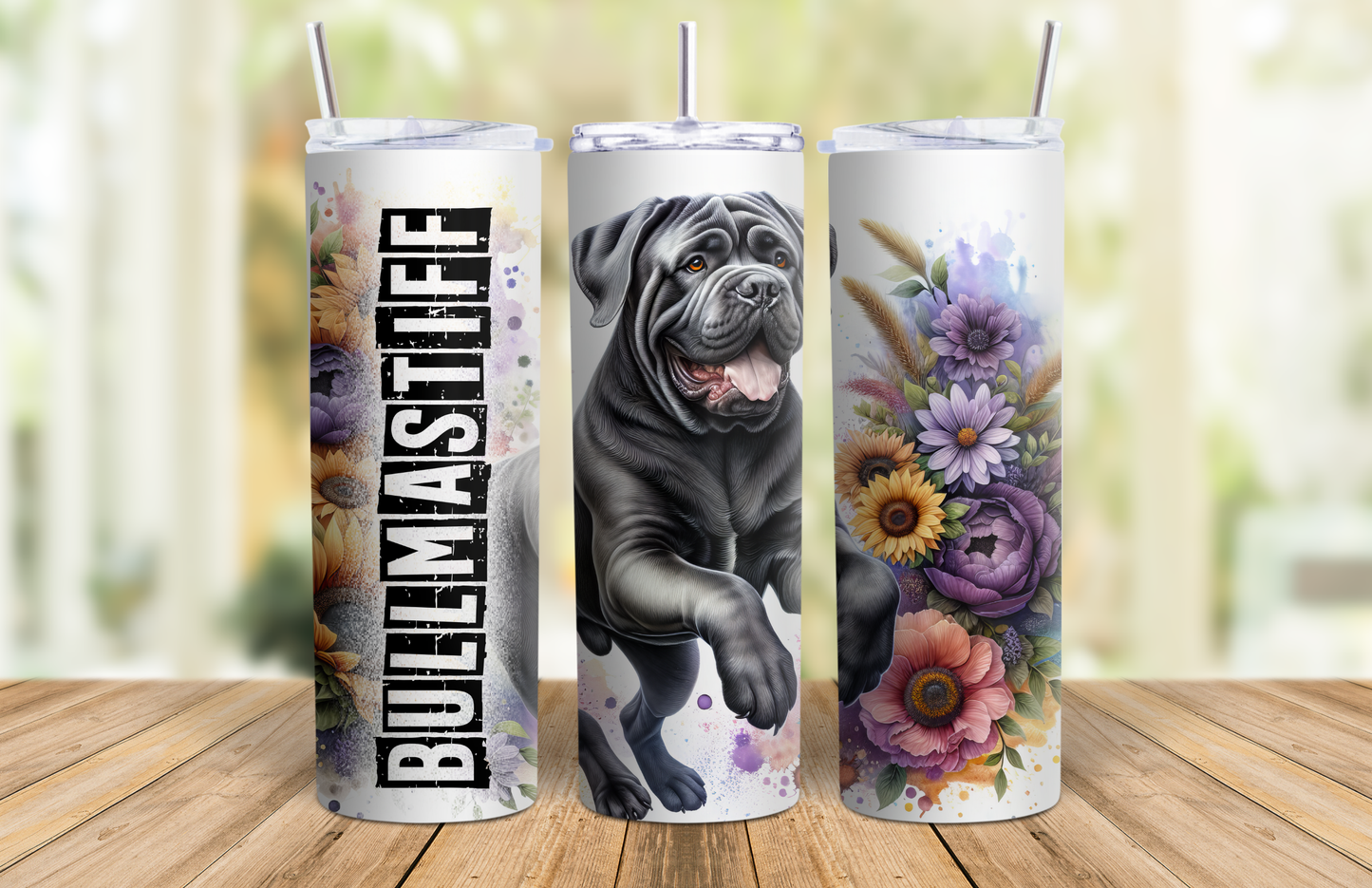 20 oz Skinny Tumbler - Bull Mastiff