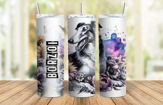 20 oz Skinny Tumbler - Borzoi