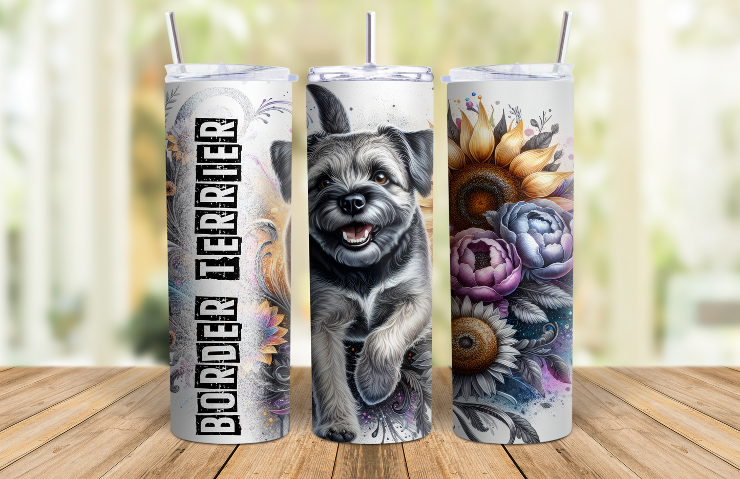 20 oz Skinny Tumbler - Border Terrier