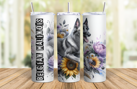 20 oz Skinny Tumbler - Belgian Malinois