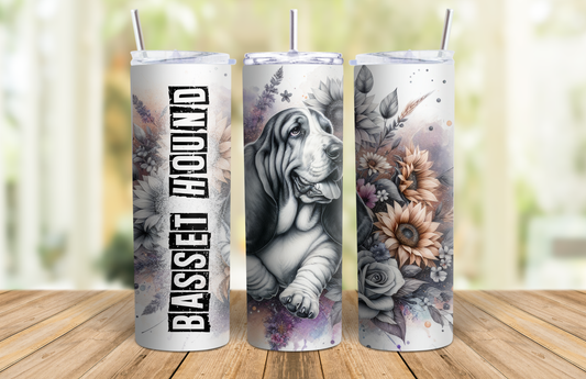 20 oz Skinny Tumbler - Basset Hound