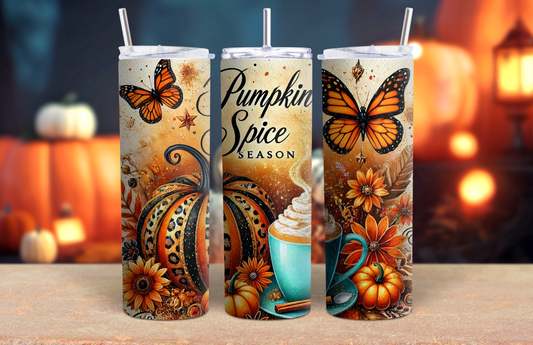 20 oz Skinny Tumbler -Pumpkin Spice Season